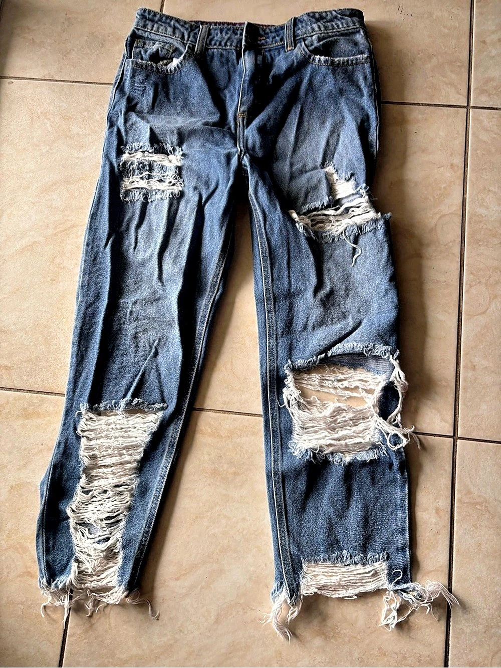 Fashion Nova Classic High Waist Ripped Skinny Jeans Blue Ripped Skinny Jeans